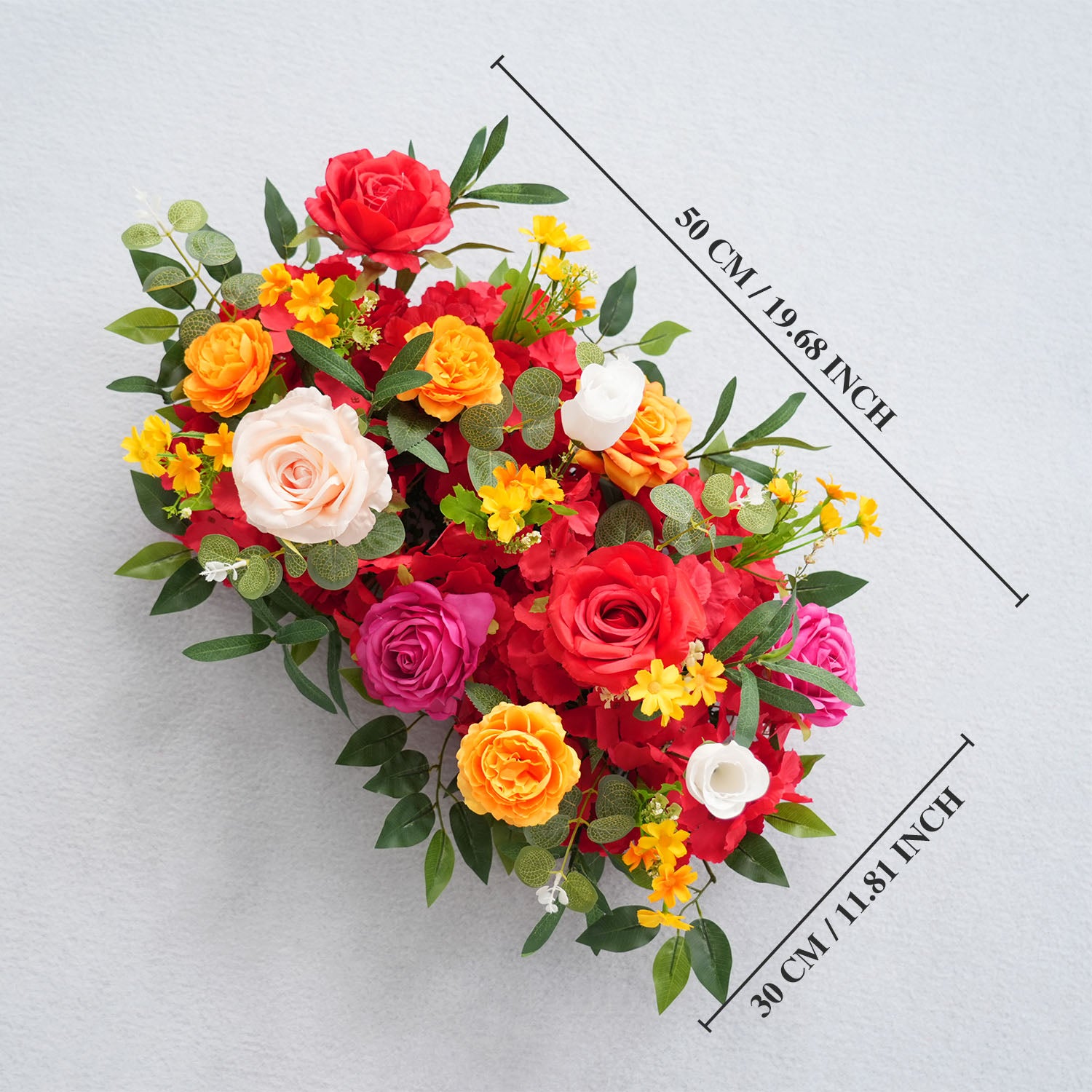 Uflower Colored Sofa Table Runner Floor Flower Arrangement